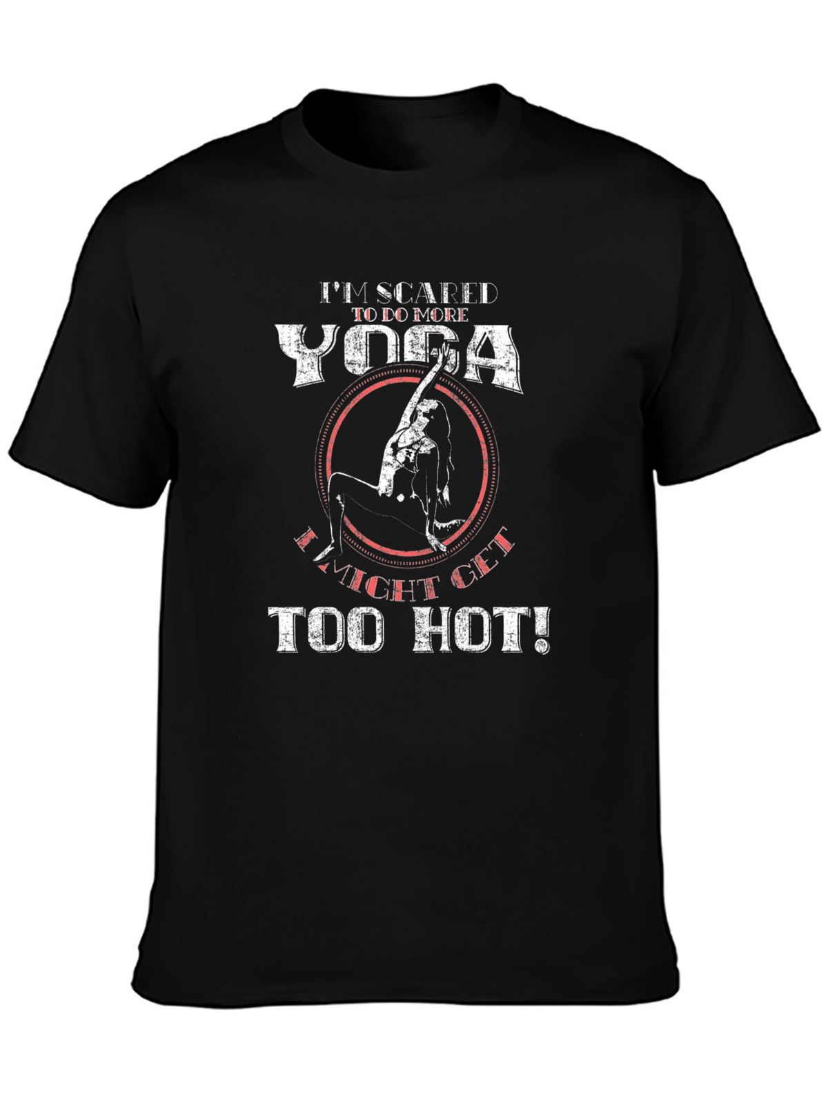 Yoga Too Hot Mens Black Graphic T-Shirt