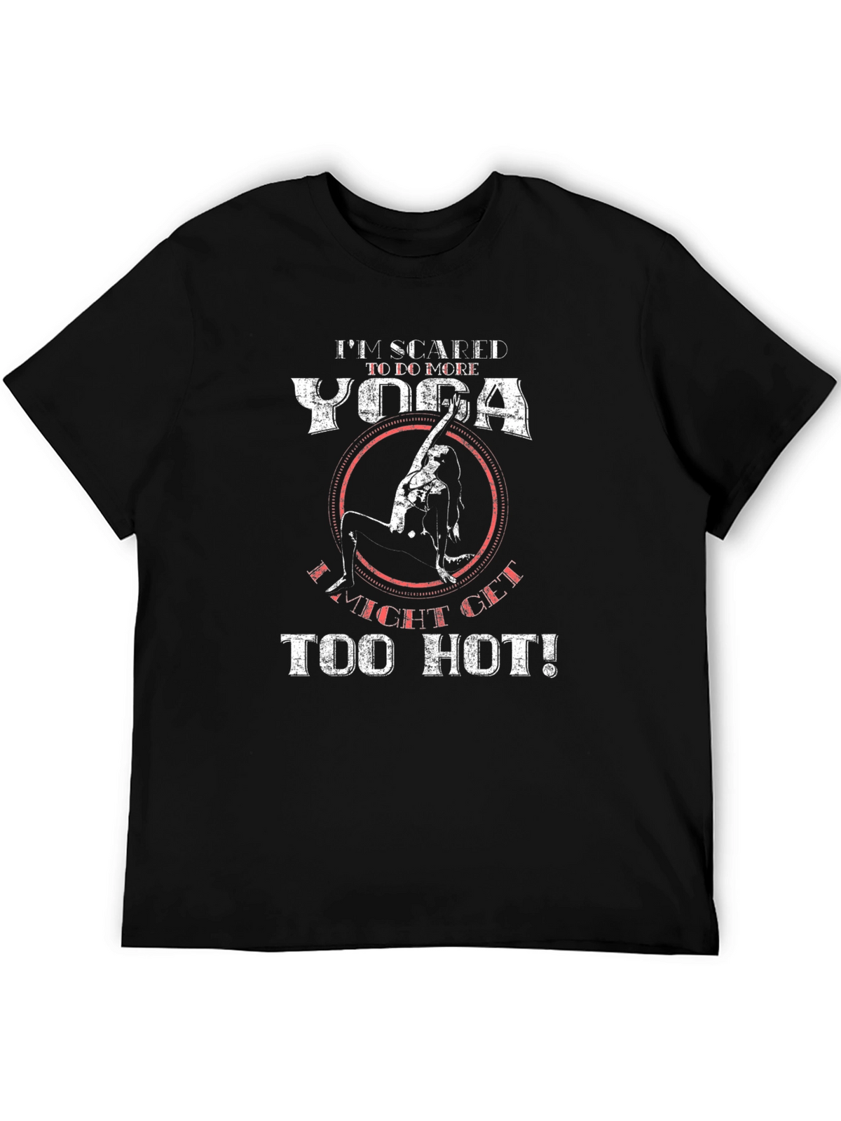 Yoga Too Hot Mens Black Graphic T-Shirt