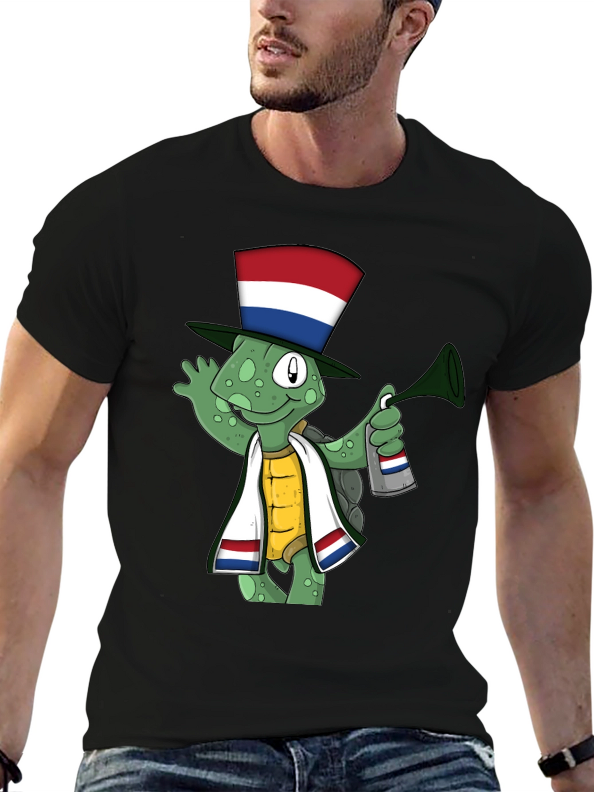 Dutch Turtle T-Shirt: Festive Cartoon Design