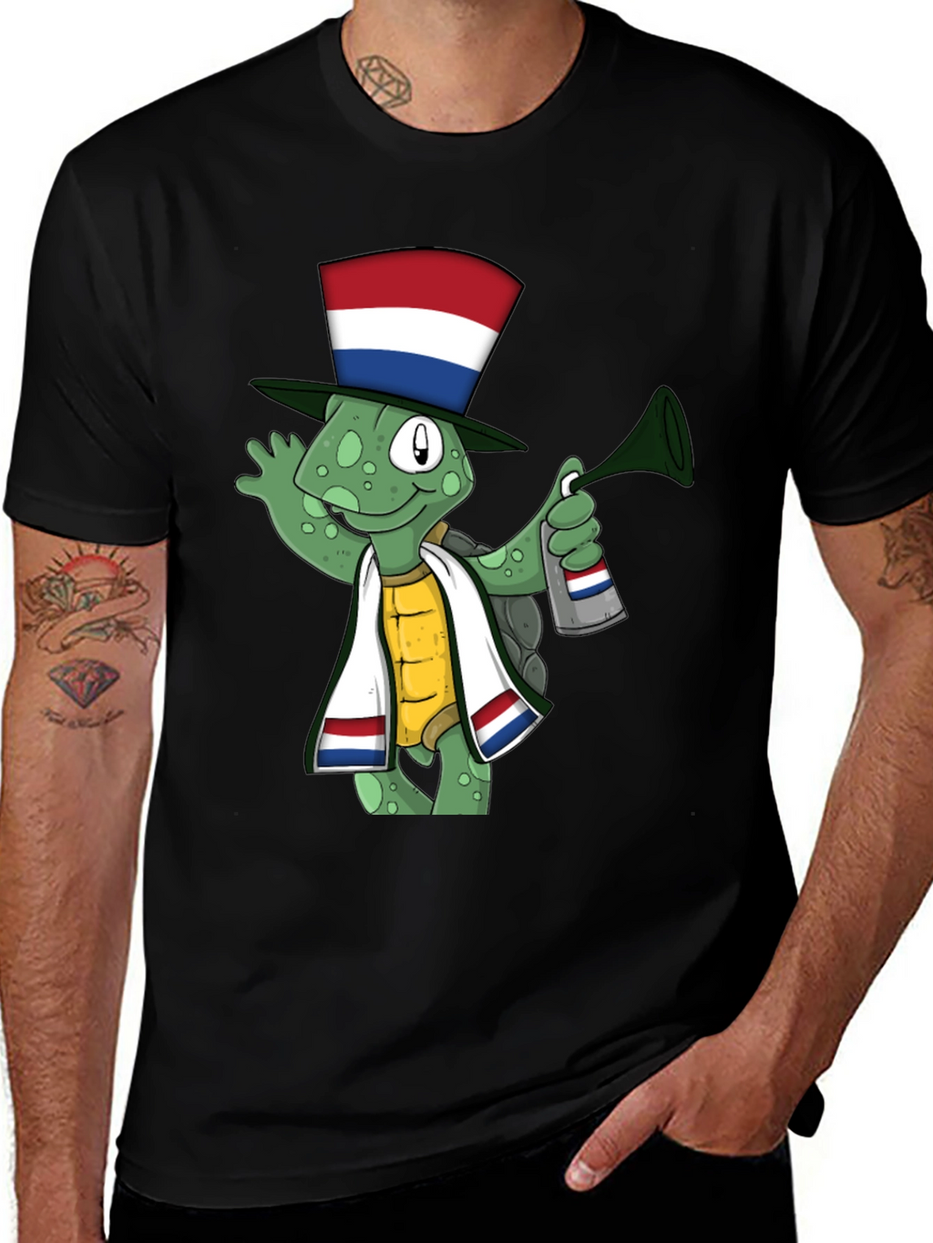 Dutch Turtle T-Shirt: Festive Cartoon Design