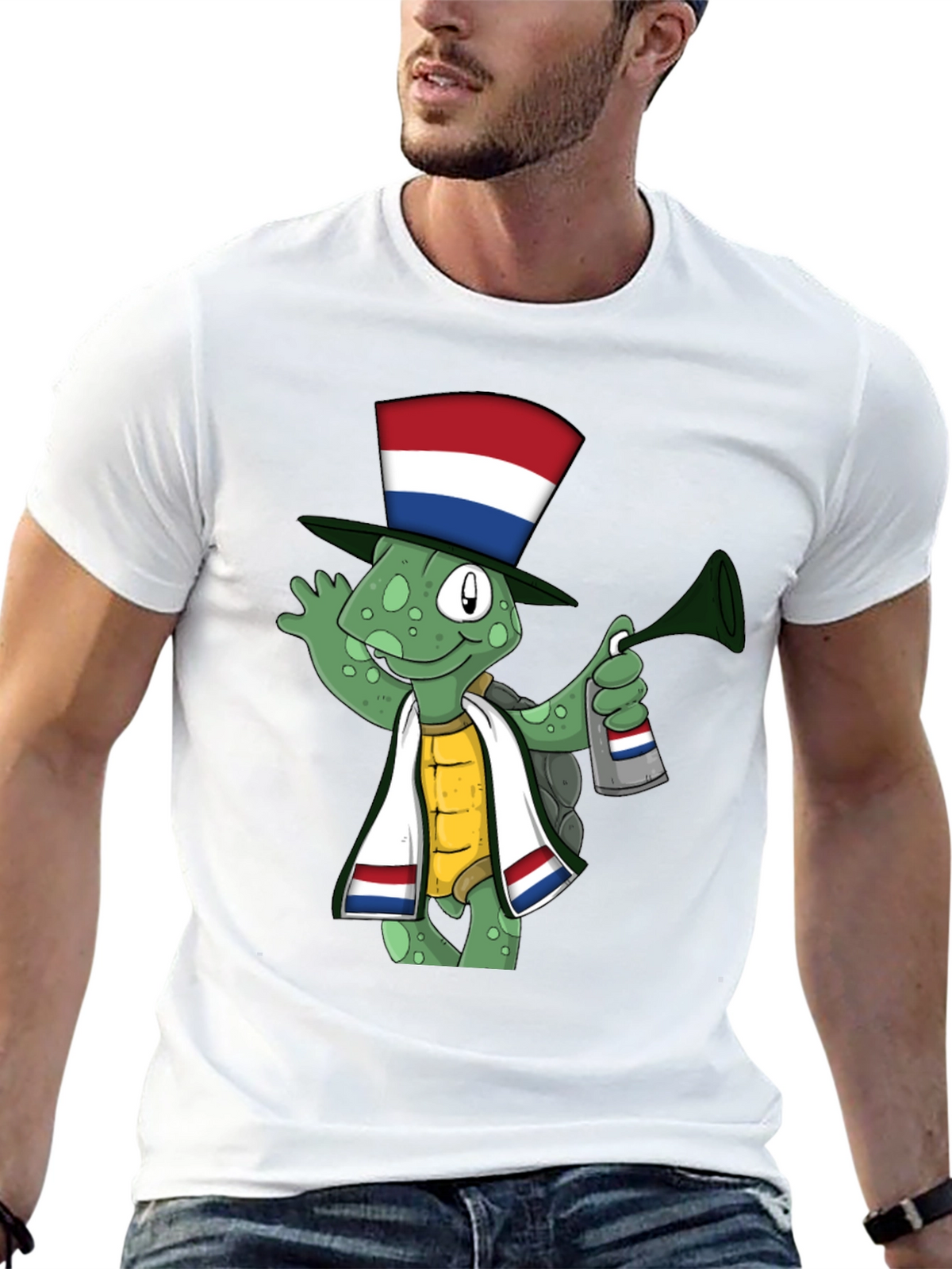 Dutch Turtle T-Shirt: Festive Cartoon Design