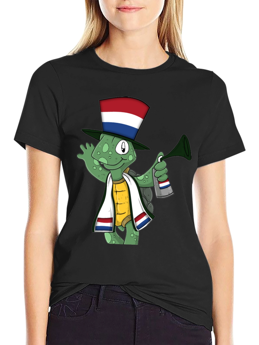 Dutch Turtle T-Shirt: Festive Cartoon Design