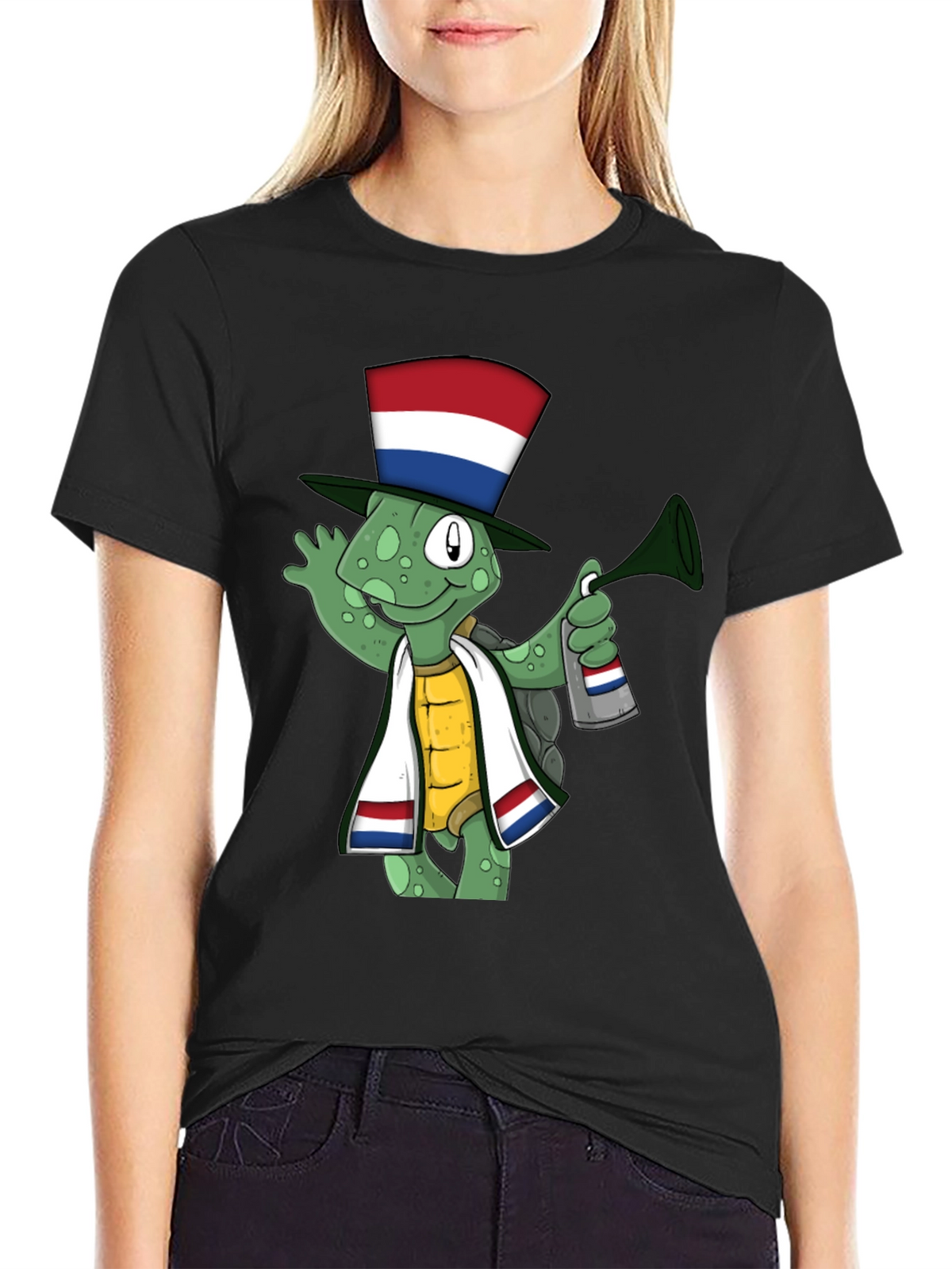 Dutch Turtle T-Shirt: Festive Cartoon Design
